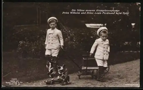 AK Prinz Wilhelm und Prinz Louis Ferdinand beim Spiel