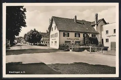 AK Riedlingen a. D., Das Gasthaus zur Traube mit Lagerhaus