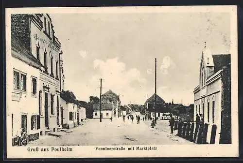 AK Poulheim, Vennloerstrasse mit Marktplatz