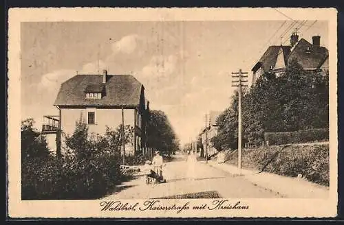 AK Waldbröl, Kaiserstrasse mit Kreishaus