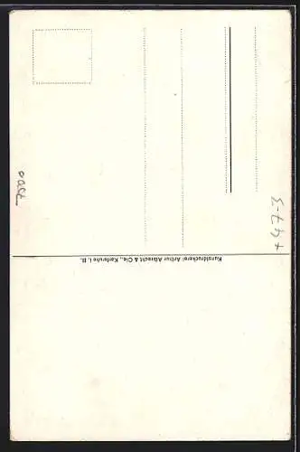 Künstler-AK Karlsruhe i. B., Goetheschule, Abitur 1914, Absolvia