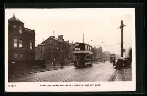 AK London, Forest Gate, Tramway at Romford Road and Green Street