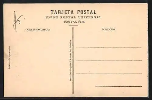 AK San Sebastian, Monte Igueldo visto desde el Tunel
