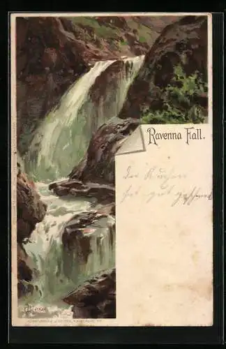 Künstler-AK Carl Biese: Ravenna Fall, Wasserfall