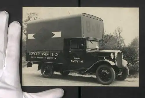 Fotografie Lastwagen Morris mit Hamshaw Aufbau, LKW-Koffer Bosworth Wright & Co., Green, Anstey, Leicester