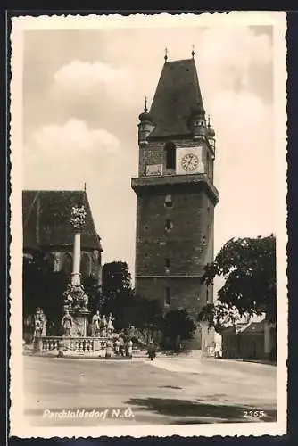 AK Perchtoldsdorf /N.-Ö., Ortspartie mit Kirche