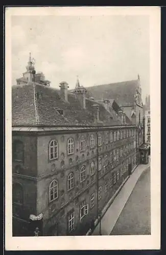 AK Wien, Fassade des Franziskanerklosters gegen den Franziskanerplatz