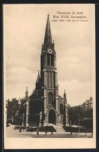 AK Wien, Pfarrkirche St. Josef, Deckertplatz, Internat. Eucharistischer Kongress 1912