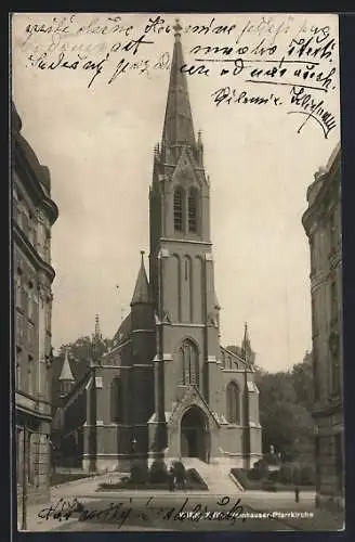 AK Wien, Weinhaus, Weinhauser Pfarrkirche mit Anlagen