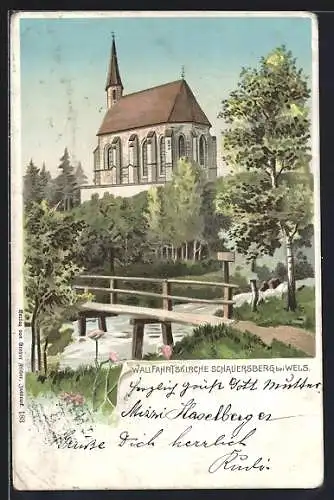 Künstler-AK Wels, Wallfahrtskirche Schauersberg