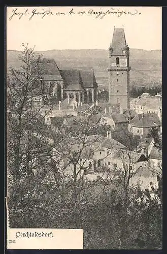 AK Perchtoldsdorf, Ortsansicht mit Kirche