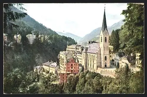 AK Badgastein, Katholische Kirche, von oben gesehen