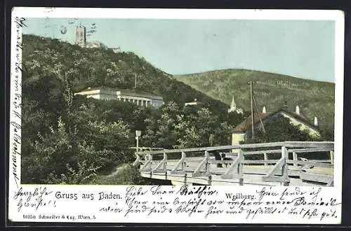 AK Baden, Weilburg von der Brücke aus