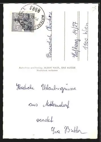 AK Mitterndorf /Salzkammergut, Strassenpartie mit Kirche aus der Vogelschau