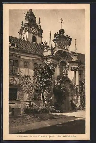 AK Dürnstein in der Wachau, Portal der Stiftskirche