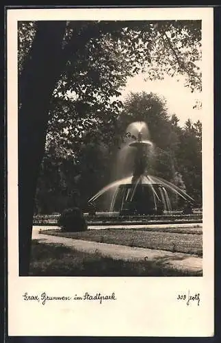 AK Graz, Springbrunnen im Stadtpark