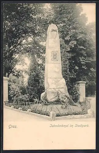 AK Graz, Jahndenkmal im Stadtpark