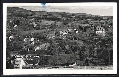 AK Dechantskirchen /Oststeiermark, Ortsansicht mit Fernblick aus der Vogelschau