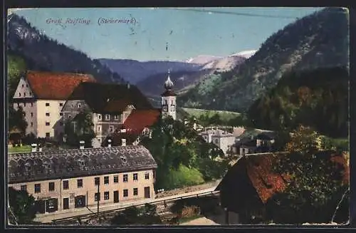 AK Gross-Reifling, Ortsansicht mit Blick auf das Hochgebirge