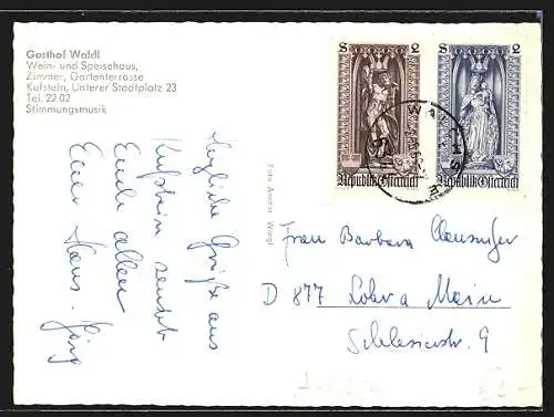 AK Kufstein /Tirol, Gasthof Waldl, Unterer Stadtplatz 23, Innenansicht, Burg