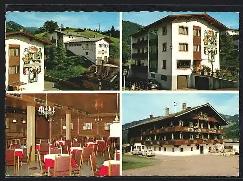 AK Oberau, Wildschönau, Gasthof, Pension u. Autotaxi Thaler, Innenansicht, Terrasse