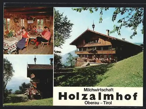 AK Oberau /Tirol, Hotel Milchwirtschaft Holzalmhof, Innenansicht, Veranda