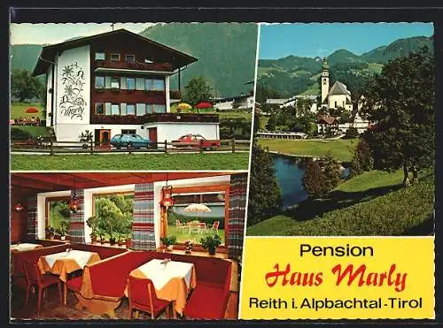 AK Reith i. Alpbachtal, Pension Haus Marly, Neudorf 14, Innenansicht, Kirche