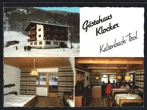 AK Kaltenbach /Tirol, Gästehaus Klocker im Schnee, Innenansichten