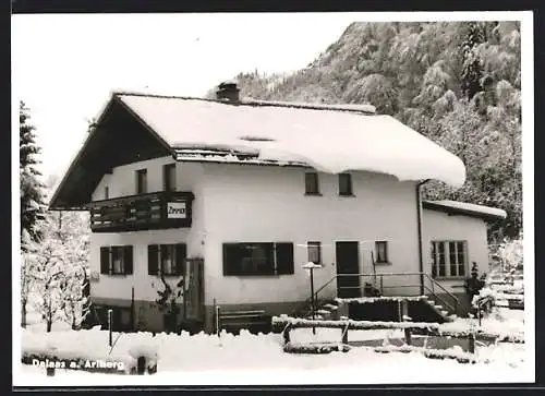 AK Dalaas a. Arlberg, Die Pension Haus Adete v. Josef Mätzler im Winter