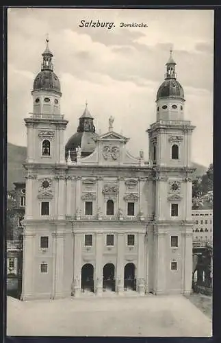 AK Salzburg, Frontalansicht der Domkirche