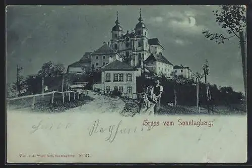 AK Sonntagberg, Blick zur Kirche