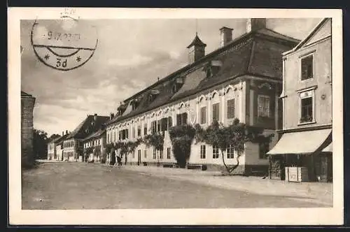 AK Strengberg /N.Oe., Strassenpartie mit Stuckfassaden