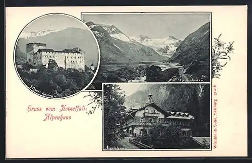 AK Kaprun, Gasthaus Kesselfall-Alpenhaus, Schloss Kaprun, Moserboden