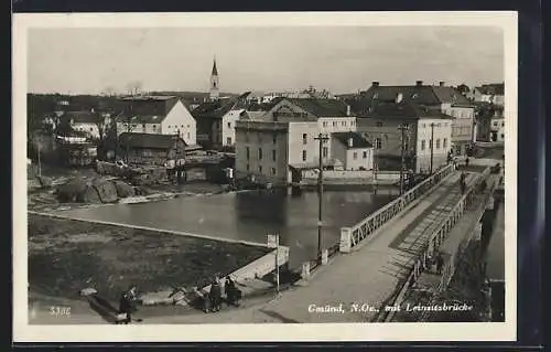 AK Gmünd /Kärnten, Ortspartie an der Leinsitzbrücke