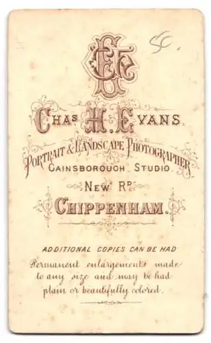 Fotografie Chas. H. Evans, Chippenham, New Rd, Porträt eines älteren Mannes mit Bart