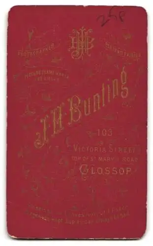 Fotografie J. H. Bunting, Glossop, Victoria Street 103, Portrait einer Frau mit Brosche