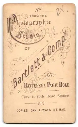 Fotografie Bartlett & Co, London, Battersea Park Road 467, Porträt eines bärtigen Mannes