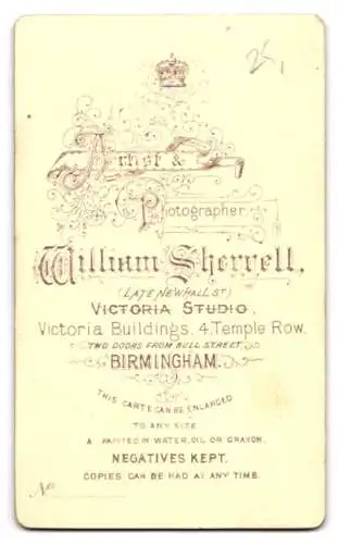 Fotografie W. Sherrell, Birmingham, Temple Row 4, Porträt eines jungen Mannes