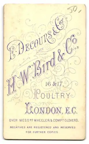 Fotografie H. W. Bird & Co., London, Poultry 16 & 17, Porträt eines eleganten jungen Mannes