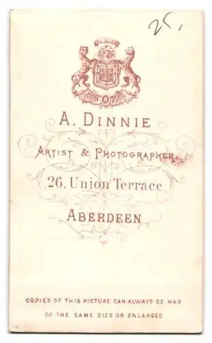 Fotografie A. Dinnie, Aberdeen, 26 Union Terrace, Porträt eines Herren