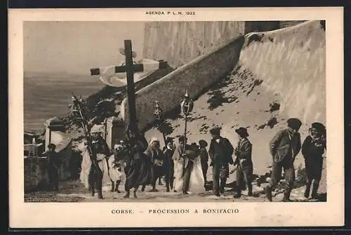 AK Bonifacio /Corse, Procession a Bonifacio