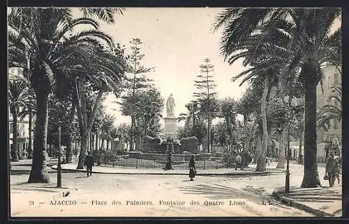 AK Ajaccio, Place des Palmiers, Fontaine des Quatre Lions