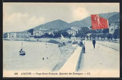 AK Ajaccio, Plage Saint-Francois, Quartier des Etrangers