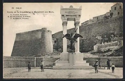 AK Calvi, Entrée de la Citadelle et le Monument aux Morts