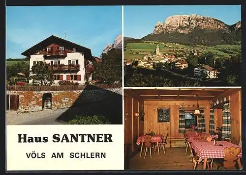 AK Völs am Schlern, Pension Haus Santner, Ortsansicht