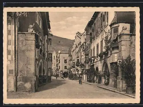 AK Sterzing an der Brennerbahn, Blick in die Hauptstrasse