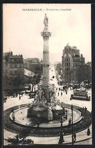 AK Marseille, Fontaine Cantini, Strassenbahn