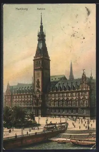 AK Hamburg, Blick zum Rathaus