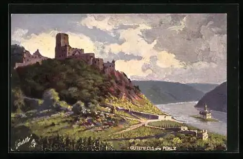 Künstler-AK Pfalz, Burg Gutenfels