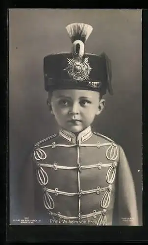 AK Prinz Wilhelm von Preussen in preussischer Galauniform